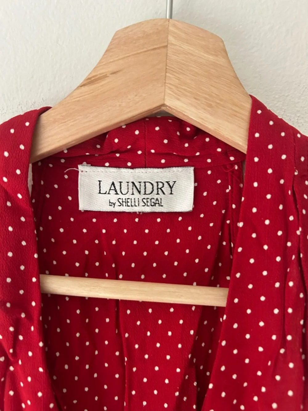 Vintage Laundry By Shelli Segal Size 12 Red Polka Dot Button-Front Maxi Dress - Picture 2 of 5